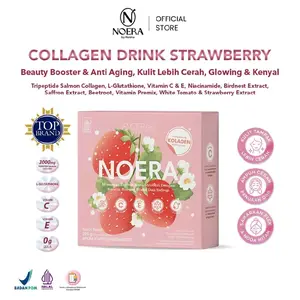 Noera Collagen Drink With Birdnest & Saffron Extract Upgrade Formula L-Gluthatione dan Premiks Vitamin Rasa Strawberry | Peach | Semangka
