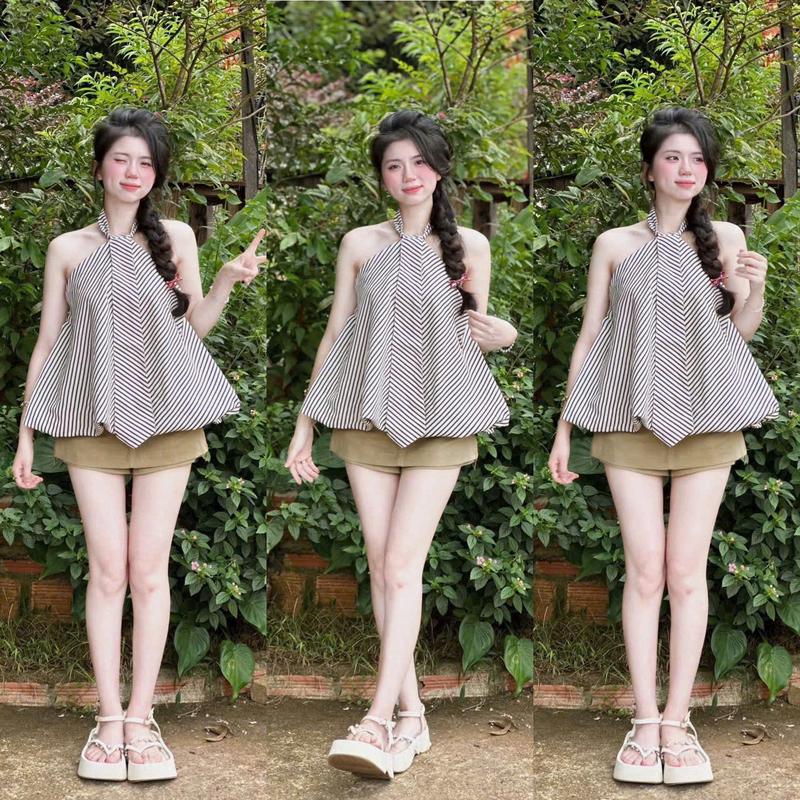 sét đồ nữ áo kèm cavat tùng bí kèm chân váy ngắn siêu xinh phù hợp mặc đi chơi đi tiệc