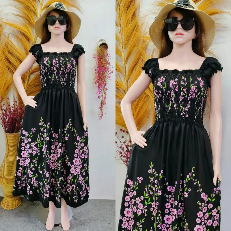 Long Dress Sylvia Rayon Nyaman Casual Dingin Smock Bali