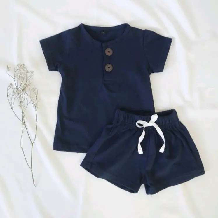 Setelan Anak KIANO Untuk Perempuan & Laki-laki Usia 1-6 Th Baju Stelan anak cewe,cowo Arsy polos kancing di dada 7