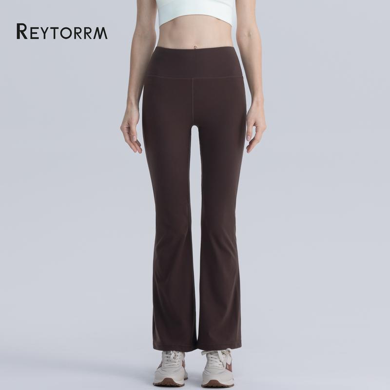 Reytorrm Legging Sport Celana Yoga Wanita Celana Cutbray Basic Wide Leg High Waist Yoga Pants（CK066) Olahraga Pakaian Outdoor 3