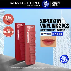 MAYBELLINE Paket Hemat Superstay Vinyl Ink 2 pcs Ombre Set Lipstick Long Lasting
