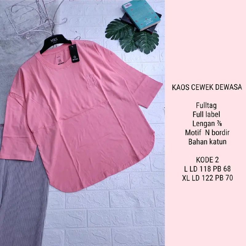 KAOS CEWEK DEWASA LENGAN ⅞ |WAJIB TANYA STOK (BISA COD) 2