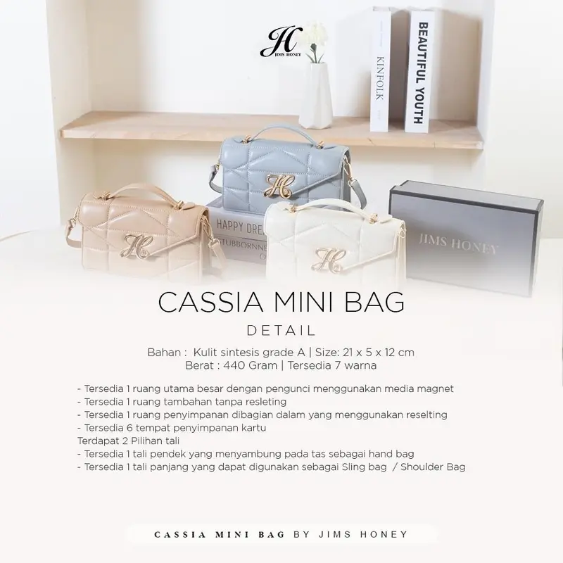JIMS HONEY CASSIA MINI BAG LC-7093 Tas Selempang Wanita Terbaru Kulit (EXCLUSIVE BOX) 6