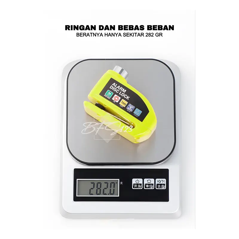 Gembok Alarm Kunci Cakram Alarm Diameter Inner 7 mm Baja Anti Air Motor Sepeda Kunci Ganda Anti Maling Kunci Cakram 7