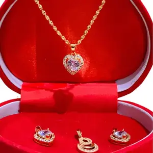 Perhiasan Kalung Fashion Wanita Titanium 3 Pilihan Motif Elegan Dan Mewah Gold Liontin Rantai Stainless Steel 45cm Model Keren Dan Mewah Cocok Untuk Kondangan Dan Sehari-hari