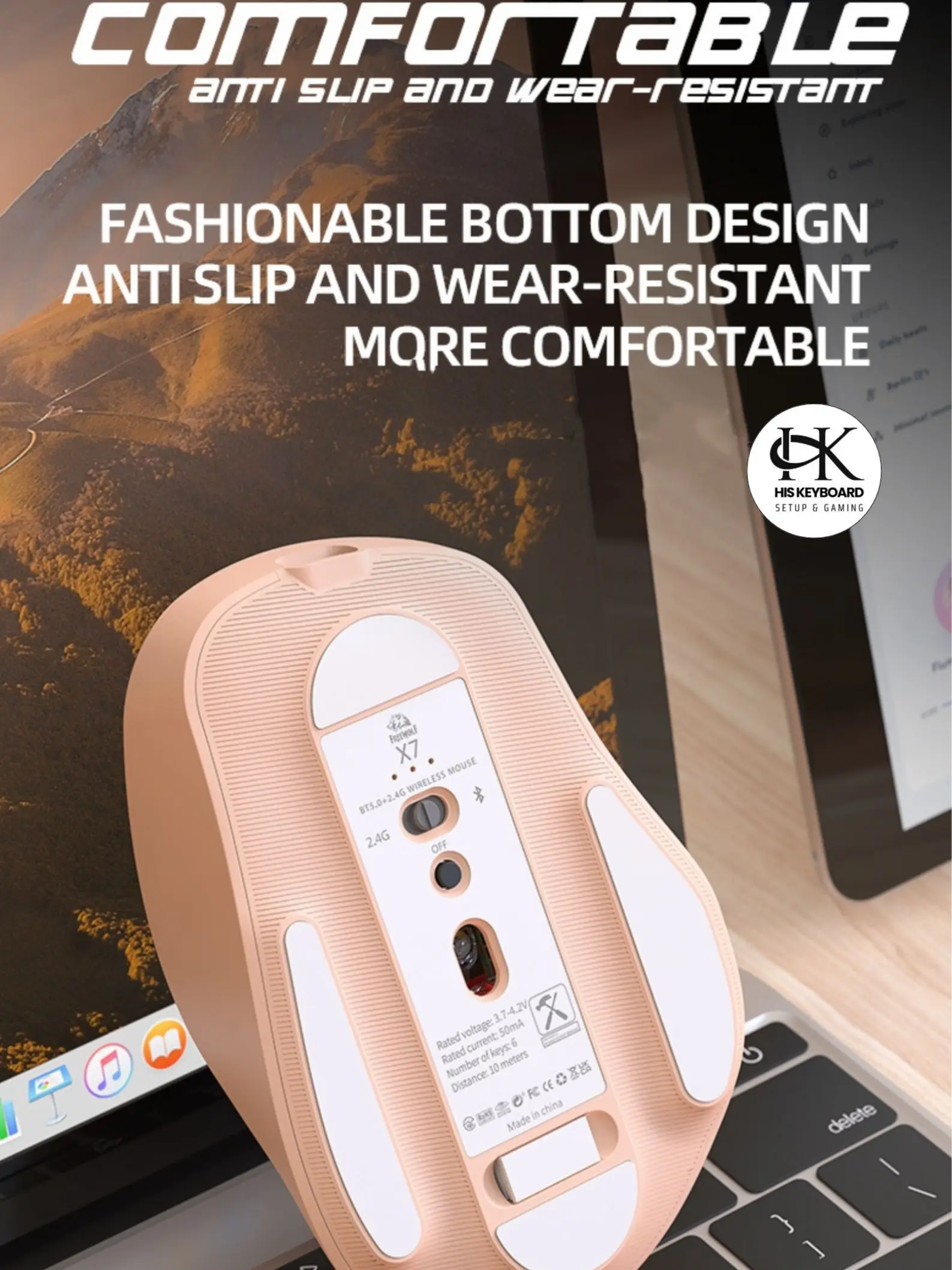 Chuột Không Dây Văn Phòng FreeWolf X7 Bluetooth 5.0 Pin Sạc Type-C 5 Cấp DPI Silent Click Không Ồn | BigBuy360 - bigbuy360.vn