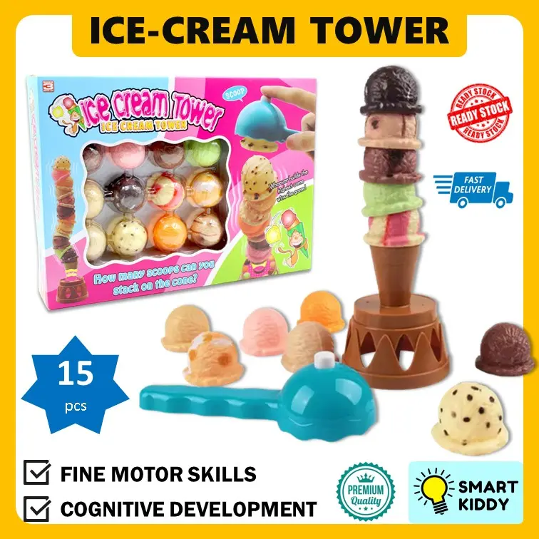 Ice-cream Tower Toy Ice cream Stacking Toys Stacking Games for girls and boys Toys for kids Birthday gift for 3 years old