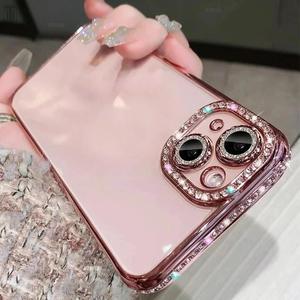 Funda para celular con decoración de diamantes de imitación, cubierta protectora brillante, accesorios para celular compatibles con iPhone 17 16 Pro Max 15 14 13 12 11 Pro Max Plus, Casing