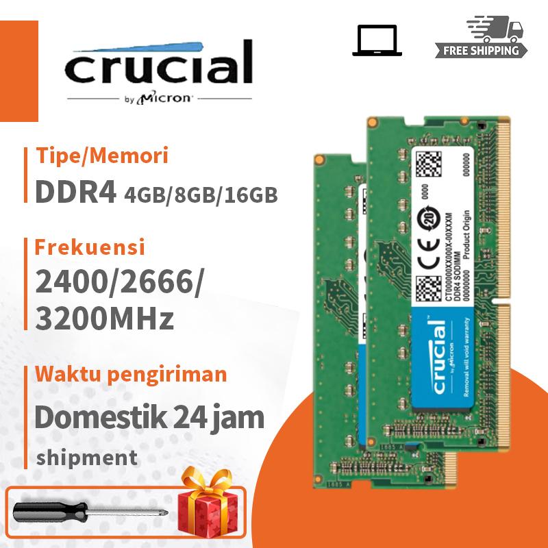 RAM Máy Tính Xách Tay, Crucial, Bộ nhớ DDR4 2400 2666 3200MHZ, SODIMM, 4GB / 8GB / 16GB, Thích hợp cho máy tính xách tay 0