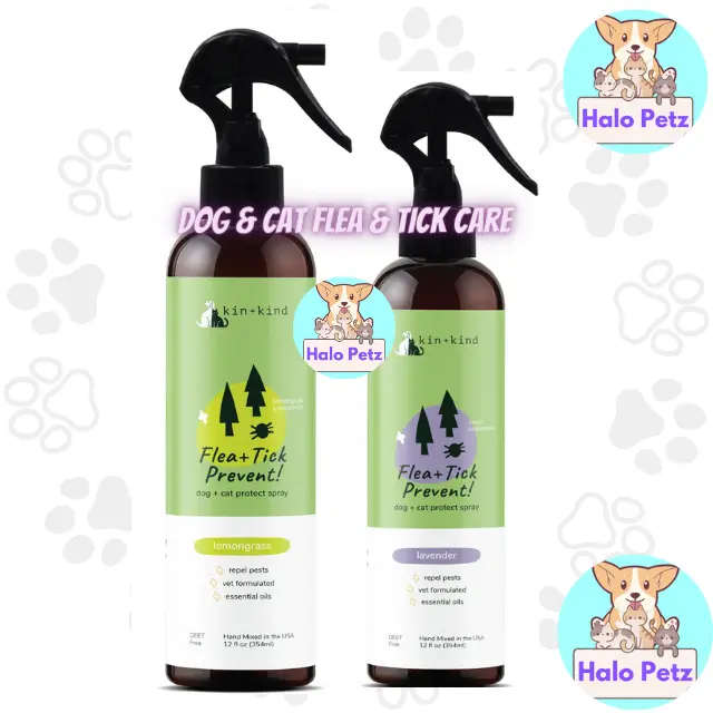 Kin+Kind Flea &Tick Protect Spray Dog and Cat - Lavender/Lemongrass 12 oz