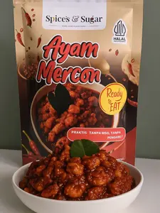 Ayam Mercon Pedas Level Ekstra Ready To Eat – Makanan Siap Saji Pouch Praktis Tinggal Dipanaskan & Siap Santap by Spice's & Sugar