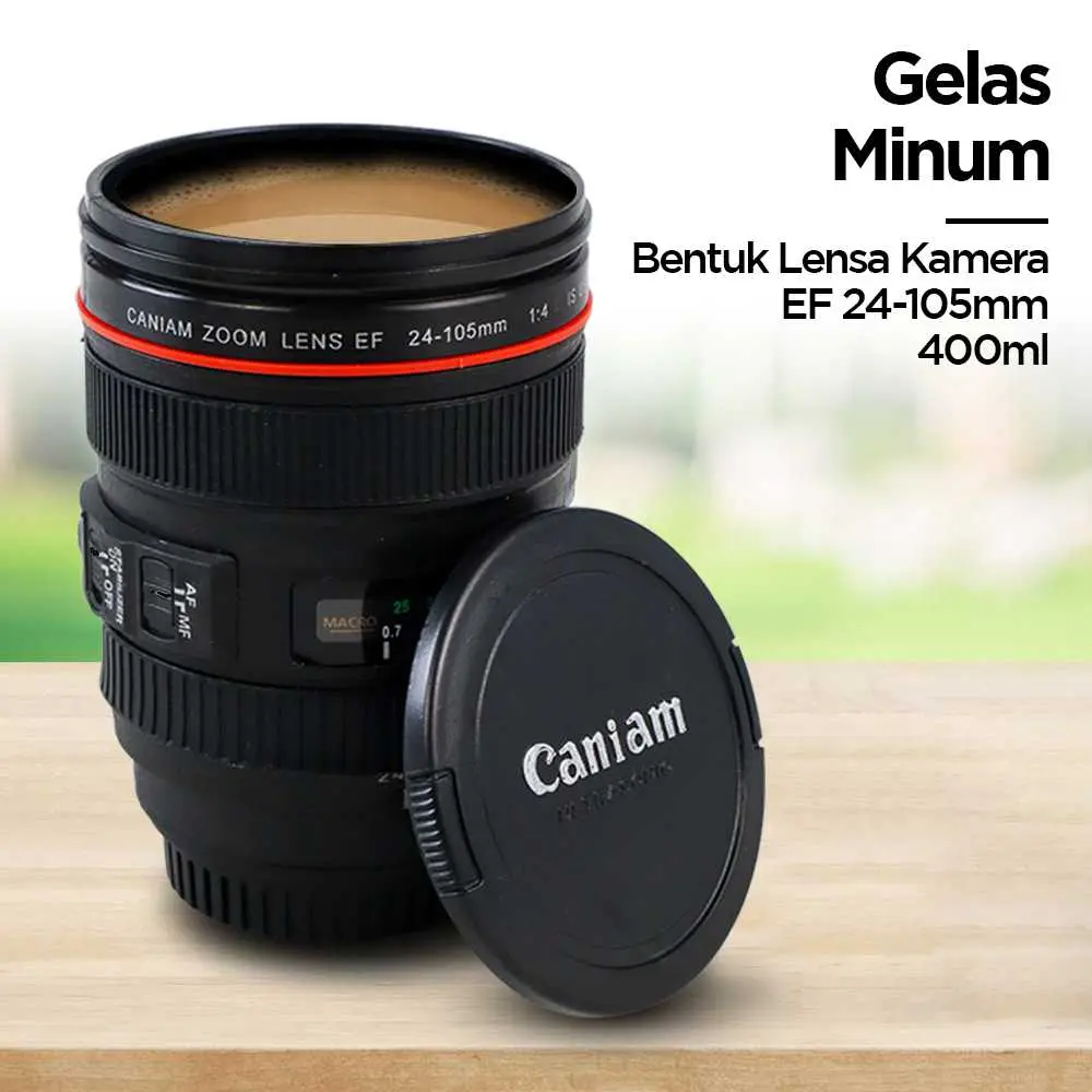BISA COD Gelas Minum Bentuk Lensa Kamera EF 24-105mm 400ml Plastik Bottles