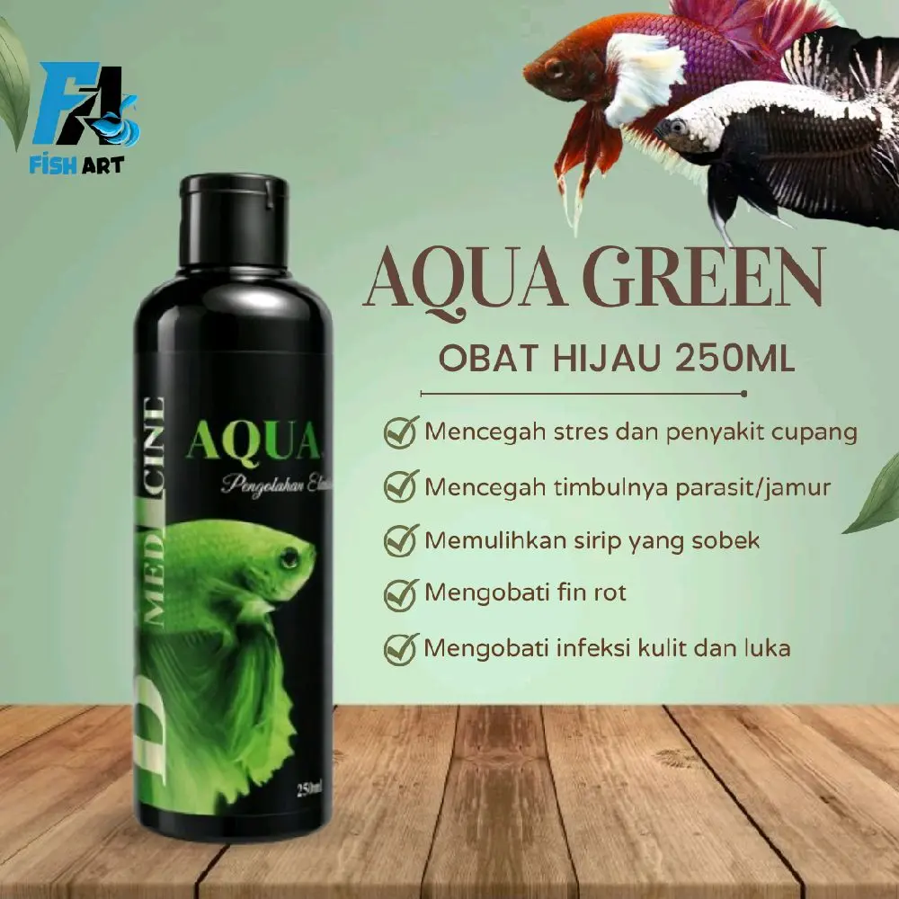 Fish Art • Obat Hijau Ikan Cupang Aqua Green 250ml