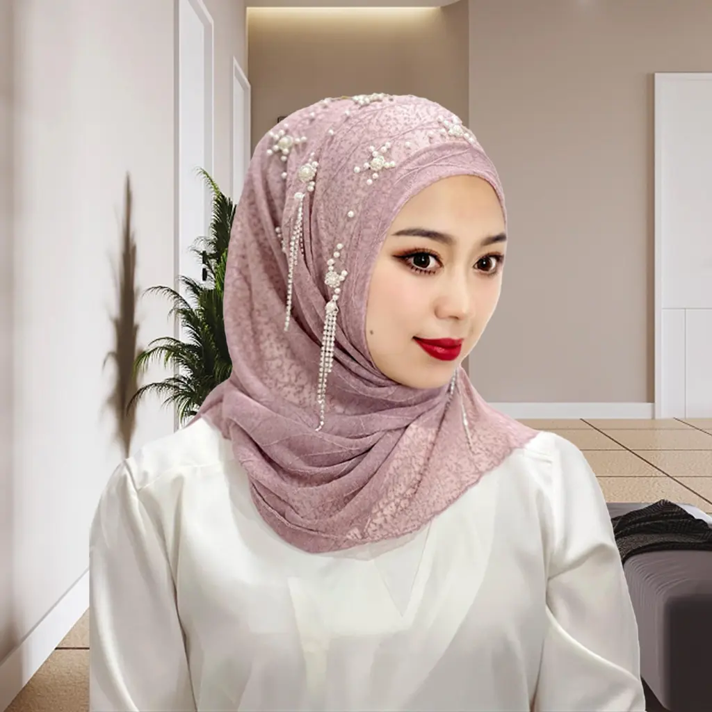CZB Women Head Warp Chic Lady Headscarf Breathable Women Hat Women Head Warp Sunscreen Beautiful See-through Head Warp Headwear Block Dust