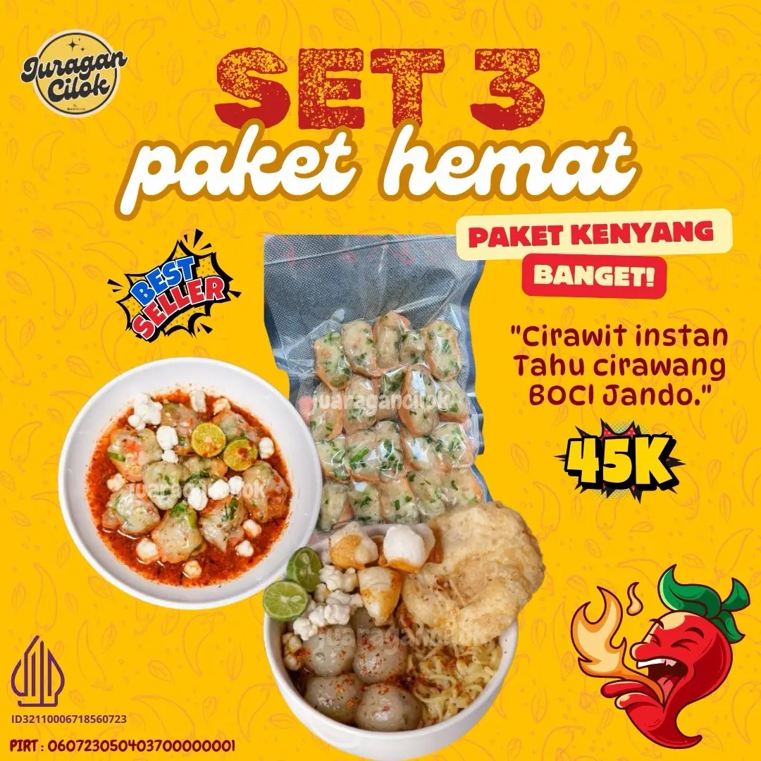 PAKET BUNDLING hemat 3 Juragan Cilok + cirawit + tahu + baso aci jando kenyang bersama Food