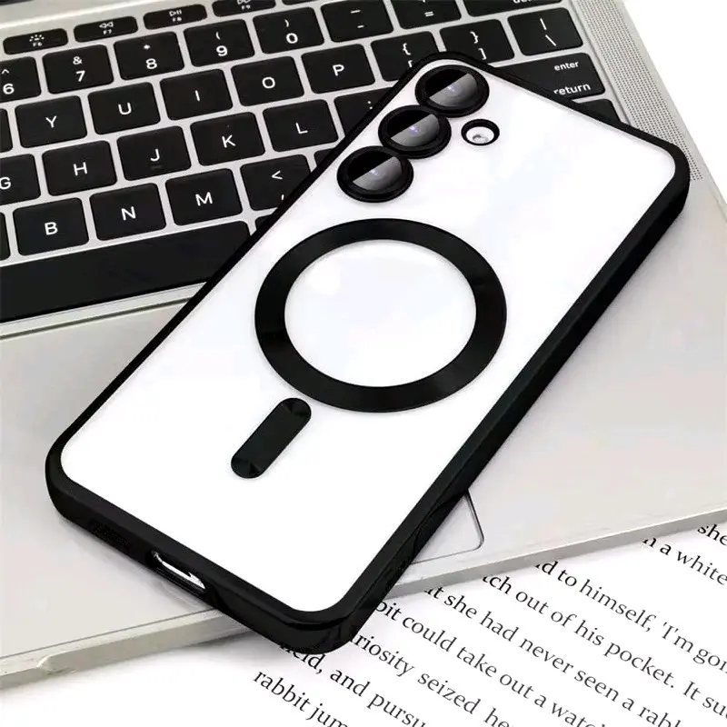 CASE MANGETIC FOR SAMSUNG GALAXY A55 5G / A35 5G New Design Electroplating Transpararent phone Case MagSafe power Bank wireless Casing