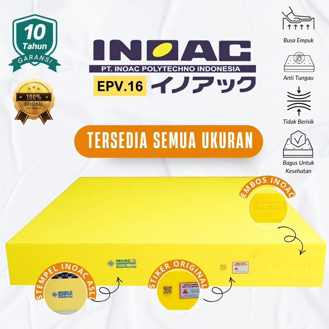 Kasur Busa Inoac Density 16 EPV 10 Tahun Garansi Original