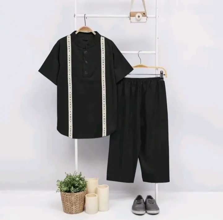 Setelan Baju Muslim Anak Laki Laki Motif List Terbaru - Baju Koko Anak Best Seller 0