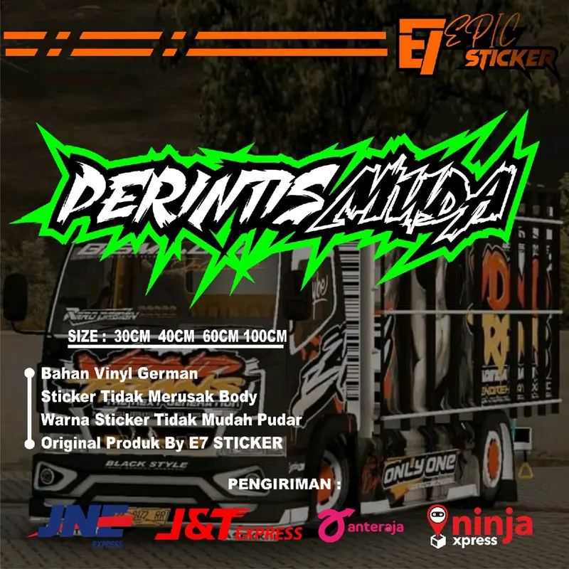 Cod Stiker Hologram Stiker perintis Muda Kata Untuk Wiper Depan Kaca Pikup Mobil Truk Bisa Request Car 2