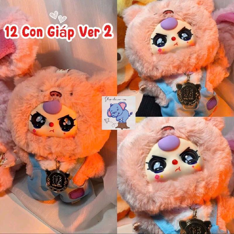 BABY THREE 12 CON GIÁP VER 2 Chính Hãng - Blind Box ngẫu nhiên Quà Tặng dễ thương Mô hình cute Hộp mù giá rẻ gaubongcute