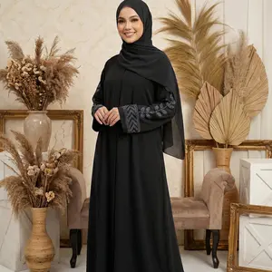 CSC - Gamis Abaya Mecca Maxy Bahan Sabrina Anti UV Aksen Manik Manik Cantik dengan Desain Elegan dan Nyaman