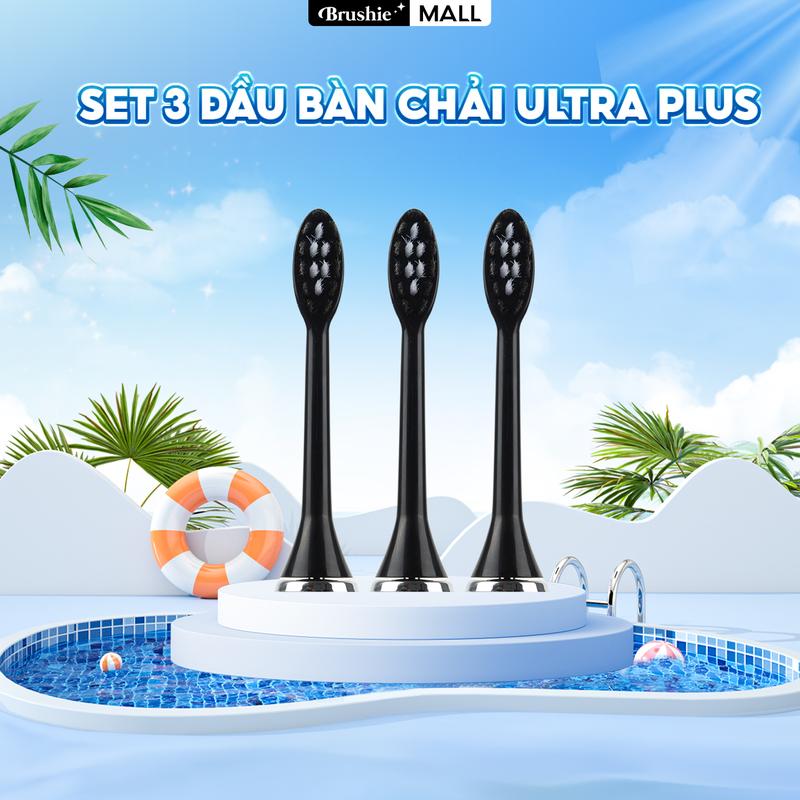 [SIÊU SALE] Set 3 đầu êm dịu thay thế chính hãng [ Bàn chải điện Brushie Ultra Plus và Brushie Promax ] dành cho Nam và Nữ