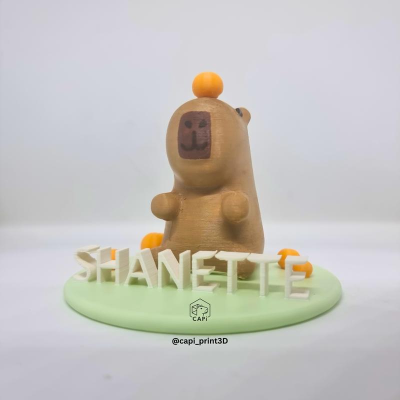 Figur Capybara Lucu Custom dengan Nama & Tumpukan Jeruk - Mainan Lucu - Toy Anak 4