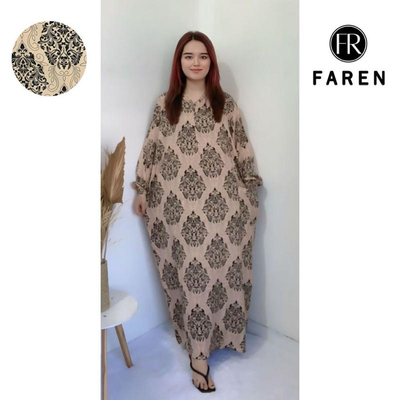 Daster Faren - Gamis Busui Panjang  Muslim Jumbo Dress Rayon Motif Kekinian Wanita 8