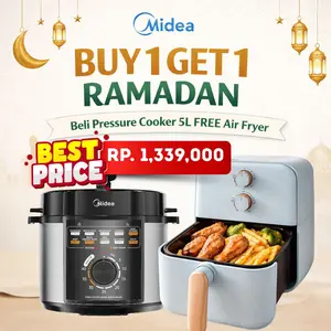 Midea | PROMO BUNDLE Pressure Cooker 5L & Air Fryer Knop | Panci Digital 10 Preset Menu & Air Fryer