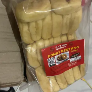 [HALAL MUI] Donat Kentang Isi 20 Pcs + Gula Halus - Empuk Di dalam & Renyah Di luar Halal Murah Tersertifikasi Halal Donat Kentang Frozen