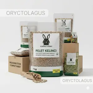 Compact Rabbit Feed Pelet Kelinci Repack 1kg Nutrisi Komplit Protein 15% & Serat 14% Makanan Hias Dan Pedaging Hewan Peliharaan NPP.PD.13.224080631