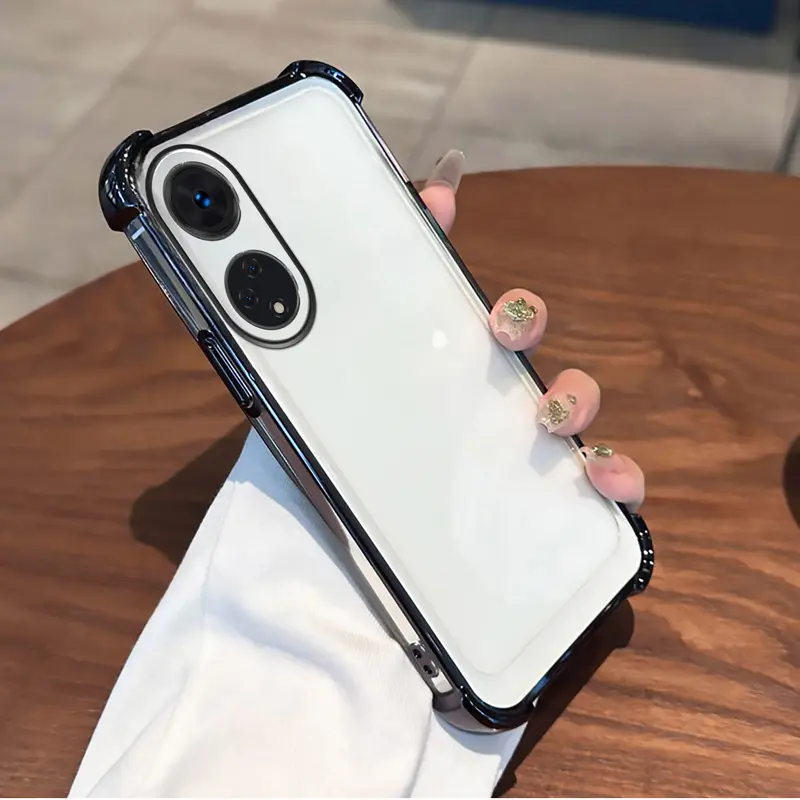 Ốp Điện Thoại, Ốp Cho OPPO A78 5G, Reno 8T 5G, Reno 8T 4G, Túi Khí Từ Tính Không Dây Mềm Sang Trọng, Chống Sốc, Ốp Điện Thoại Trong Suốt, Ốp Điện Thoại Mạ Điện Tử Bốn Góc 4