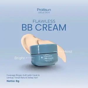 PRATISUN FLAWLESS BB CREAM BRIGHT & MOIST bb cream pelembab Wajah Pencerah