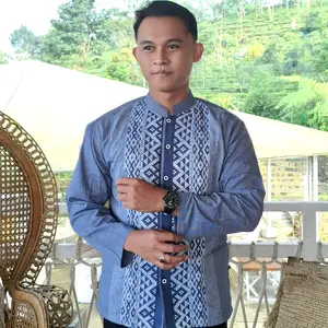 Baju Atasan Model Koko Lengan Panjang Motif Songket Katun Grade A Halus Lembut Muslim Pria Dewasa Size M L XL Premium Koko Bajumuslim