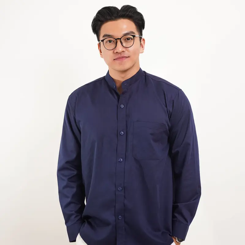 DELOUREN - SHANGHAI COTTON SHIRT LONG SLEEVE | COTTON TOYOBO | KEMEJA KOKO | Kerah Collar Men's | Katun | Pria 4