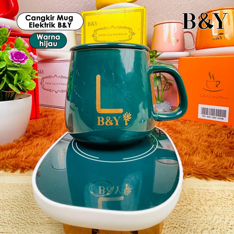 Gelas Keramik Elektrik / Mug Dengan Tatakan Penghangat Elektrik / Set Gelas Keramik / Mug Cangkir Elektrik 3