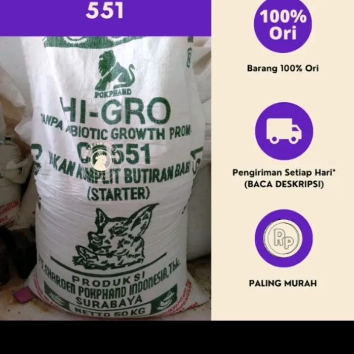 HI GRO CP 551 STARTER BABI VOER PENGGEMUKAN HEWAN TERNAK 1