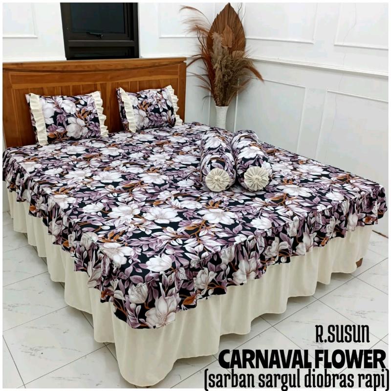 SPREI RUMBAI SUSUN UK.180X200 | SEPREI RUMBAI 180 | SPREI RUMBAI Katun Bunga King Size Karet 6