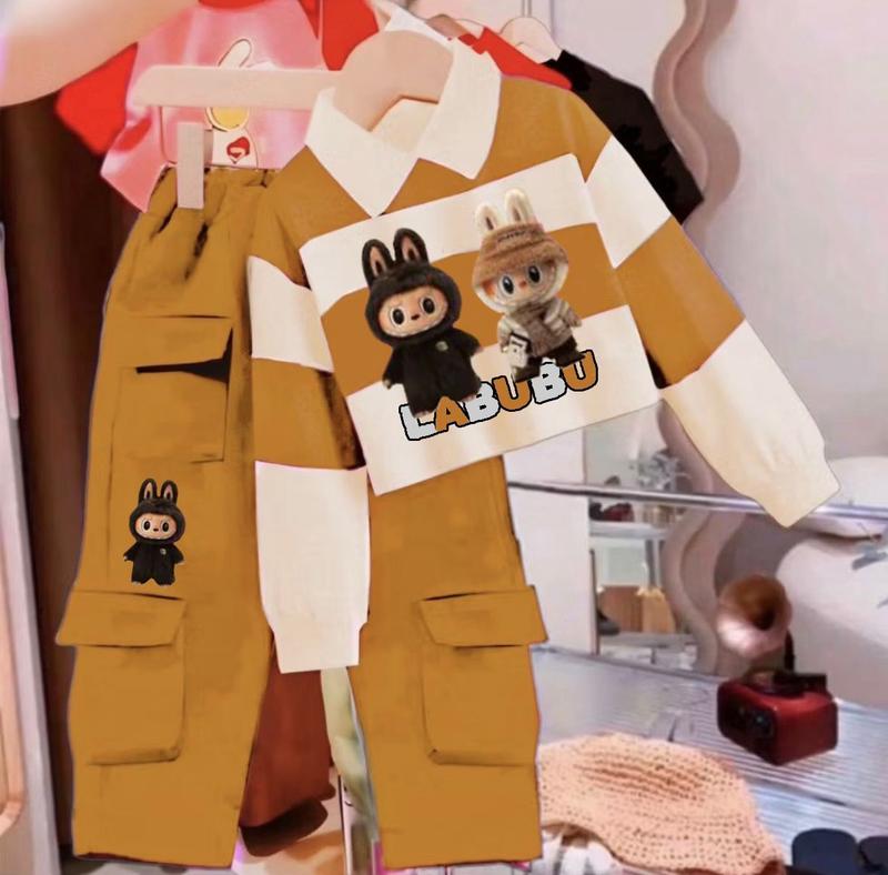 Product Introduction of SETELAN CARGO CROP TOP KRAKTER LABUBU VIRAL TERBARU SET LABUBU ANAK PEREMPUAN TERLARIS 1-10 TAHUN BAJU ANAK ANAK PEREMPUAN TERMURAH Parsel 14