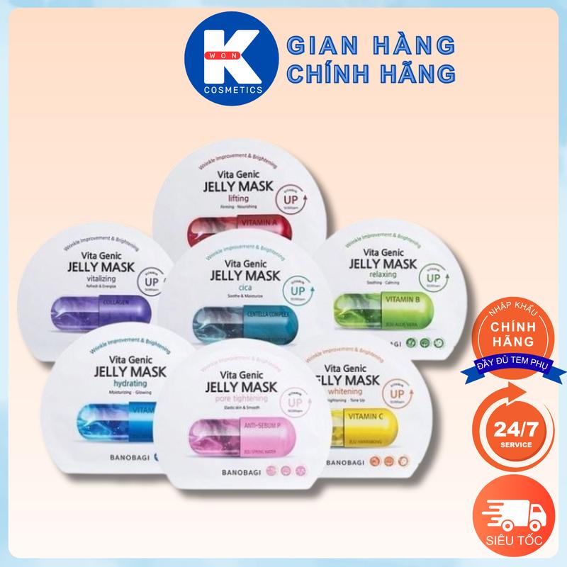 {KOL/KOC} Banobagi Hộp 10 Miếng Mặt Nạ Dưỡng Da Vita Genic Jelly Mask 30ml - Dưỡng Sáng Da & Cải Thiện Làn Da Thô Mát - Chính Hãng Hàn Quốc