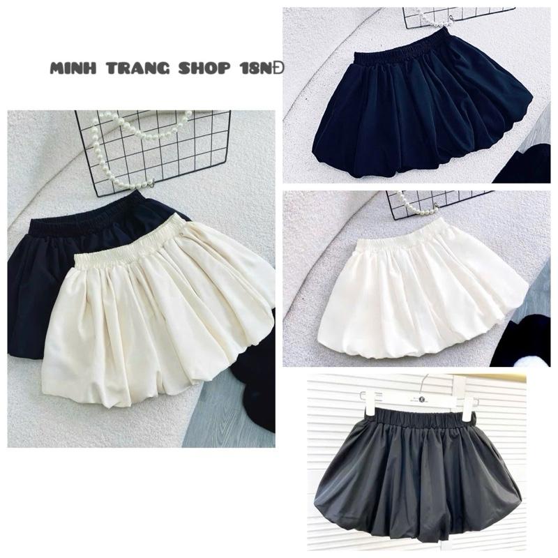 Chân Váy bí phồng dáng boom 6 màu kèm quần bảo hộ mềm mát chất tuyết hàn dễ phối đồ
