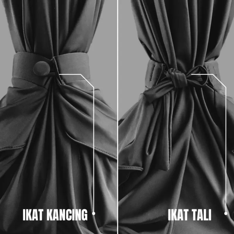 Hijab Dinas Polwan Hitam Ikat Leher Premium Jilbab Instan Olahraga Sport Pad Tumpuk Polos Anti Tembem Kerudung Muslim Cantik Nyaman tali 2025 3