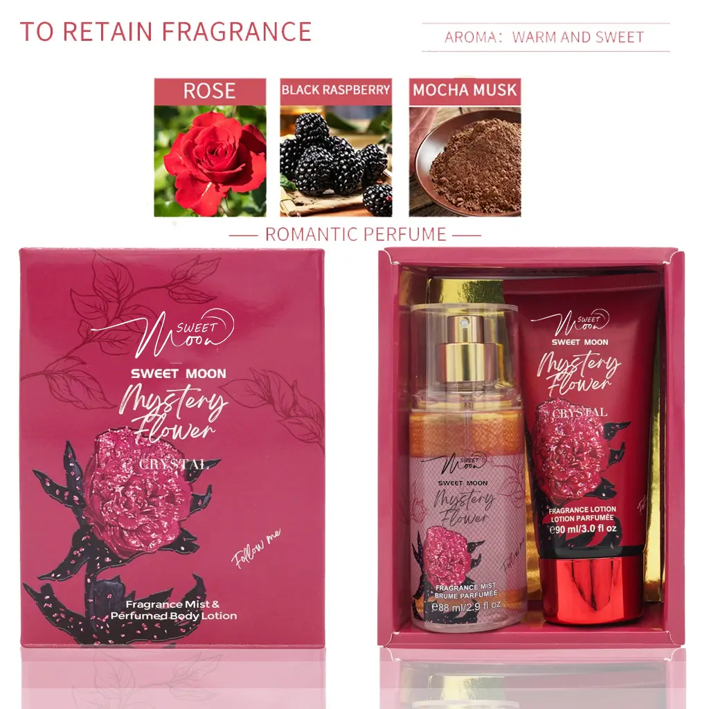 Sweet Moon Perfume Lotion Set Gift For Woman Long Lasting 88ML Perfume and Body Lotion lasting Body Mist set