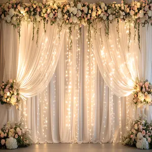 Latar belakang foto untuk live streamer, dinding latar belakang 3D bergaya INS ala Nordik, tirai cahaya lucu untuk pesta ulang tahun/ulang tahun pernikahan.