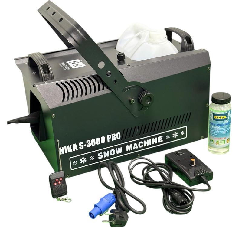  Máy Phun Tuyết Nhân Tạo NIKA S-3000 PRO. Tặng kèm 1 lọ dung dịch 330ml. Tạo hiệu ứng tuyết Decor không gian Noel Tuyết Giáng Sinh 