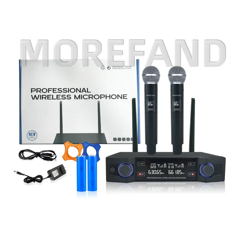 Ready Stock  4002-58V2T Double Mic Wireless  untuk Souncard/Speaker Garansi Resmi 1 Tahun Microphone Bluetooth Mikrofon Soundcard mic  karaoke 8