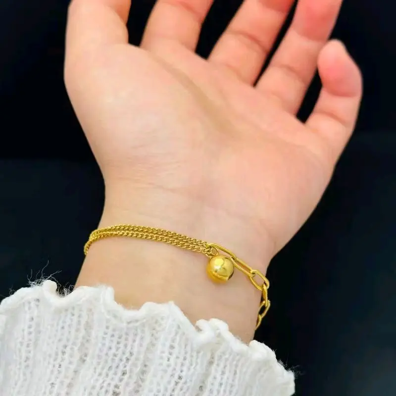 Gelang kaki G-1119 rantai gold titanium anti karat 7