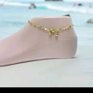 gelang kaki wanita simpel pecah kopi boba cantik anti karat aksesoris cantik