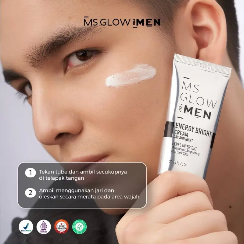MS Glow For Men Skincare Paket Complete Maskulin Perawatan Pencerah Wajah Pria Facial Wash Cream Serum Sunscreen Body Lotion Mencerahkan Menghilangkan Jerawat Dan Noda Hitam 4